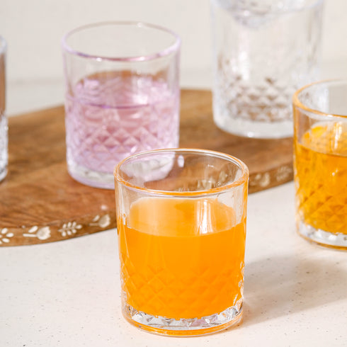 Hobnail Drinking Glasses Set of 6, 210 ML